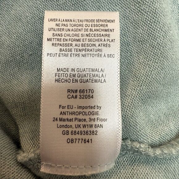 Pure + Good Anthropologie Sweater Top S Belted Tie Waist Ruched Pistachio Cozy - Picture 11 of 11